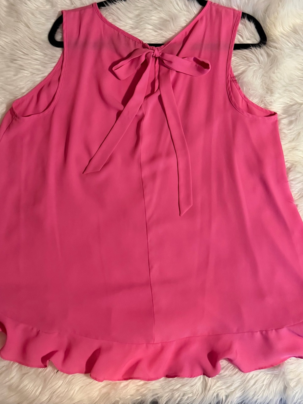 CeCe Hot Pink Ruffle-Hem Sleeveless Camisole - Picture 3 of 4